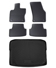 Gummi Fußmatten Kofferraumwanne Set für Skoda Karoq Scout 2020- Gummimatten