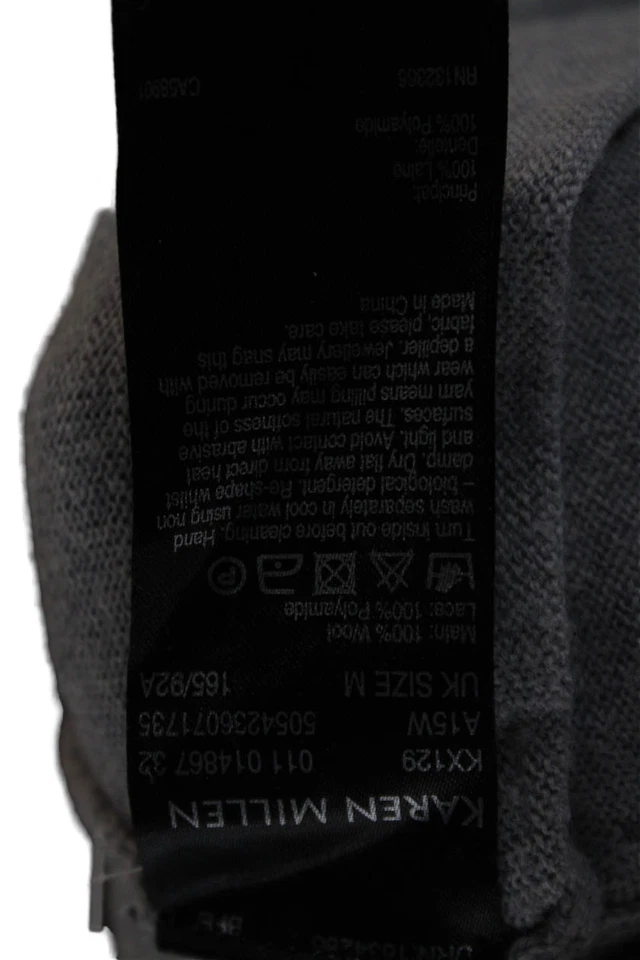 Karen Millen Womens Cashmere Lace Cowl Neck Sleeveless Sweater Top Gray Size M - Image 4 of 4