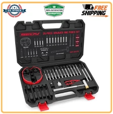 Pin Punch Hammer Set 25-PC and with Bench Block Steel Roll Punches Replaceable