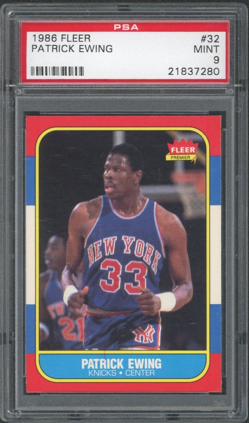 1986 Fleer Patrick Ewing #32 PSA 9