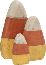 CWI Gifts Wooden Candy Corn Shelf Sitters 3/Set Multicolor
