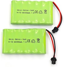 7.2V RC Battery 2 Pack 1500mAh Ni Cd Rechargeable 6 Cells AA Battery Packs