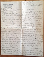 § F.LLI TRONCA, BAR TRATTORIA MOGADISCIO 1936 - LETTERA AD AMICO