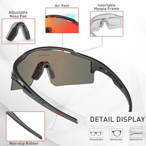 Radfahren Sonnenbrille Sport Reiten Fahrrad Brille Herren Damen UV400 Fahrradbrille - Bild 3 von 29