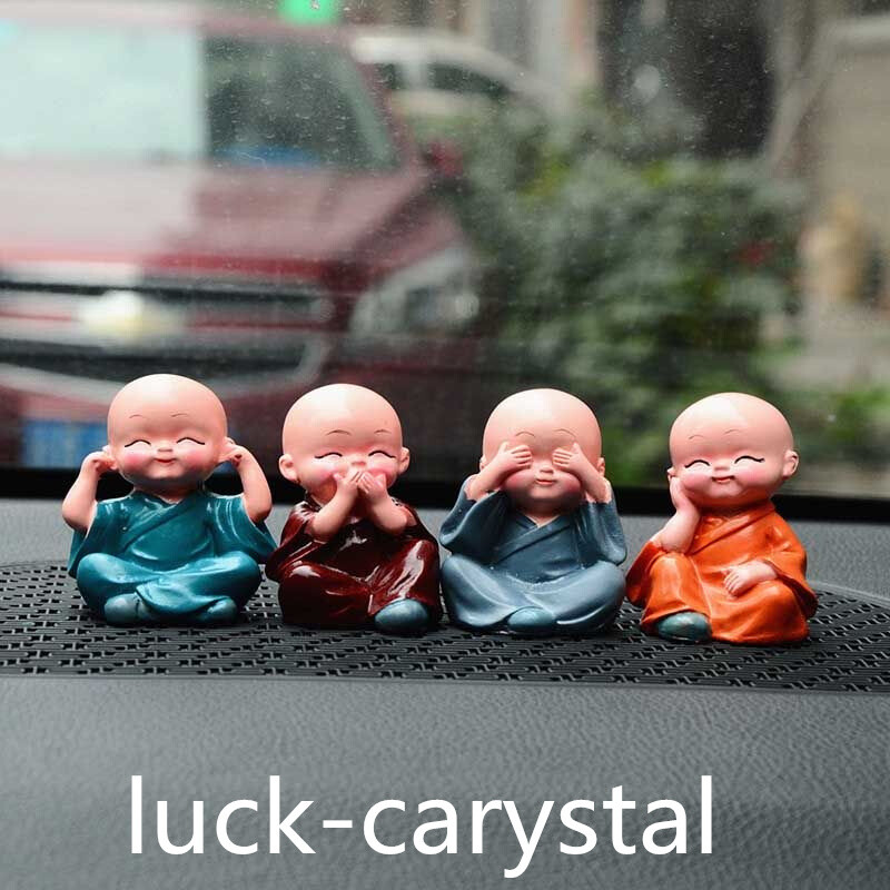 195g Hand Carved Ceramic Monk Decorations Reiki Healing Gift.4PC.B18E
