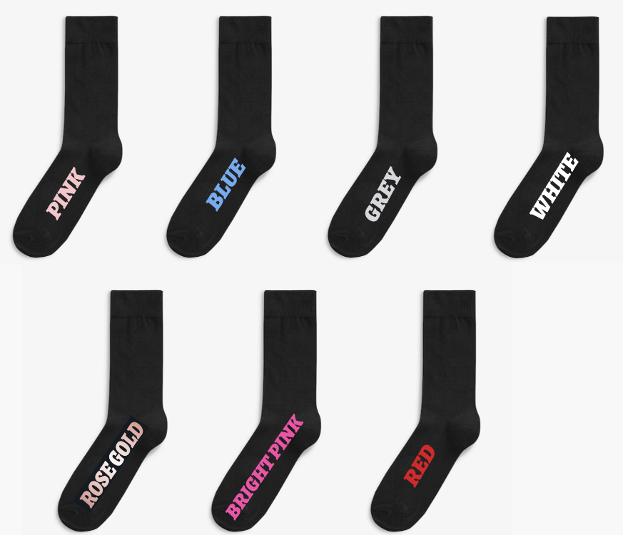 SAOLA Personalised custom Black Socks great gift for wedding birthday graduation any