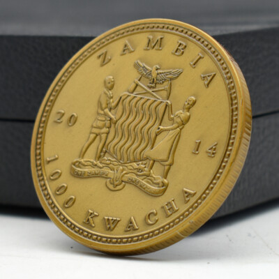 Africa Grevy's Zebra Golden Coin 2014 Zambia 1000 Kwacha