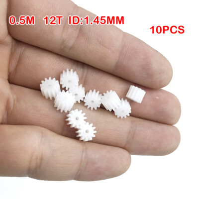 10PCS Plastic Gear 0.5 Modulus 12 Teeth Spindle Coreless Motor Gear T=12 Toy Car