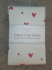 Fitted Crib Sheet Hearts New With Tags