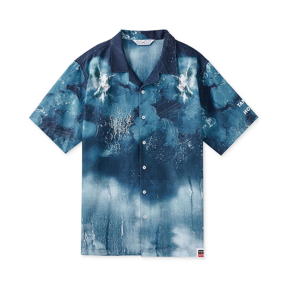 Мужская рубашка Tango Hotel Mens Child Support с синим гавайским принтом и графическим принтом M BHFO 3310