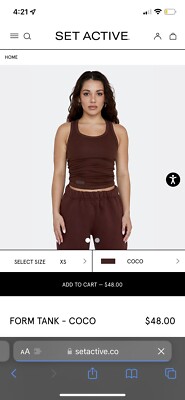set active form tank top in coco brown size small