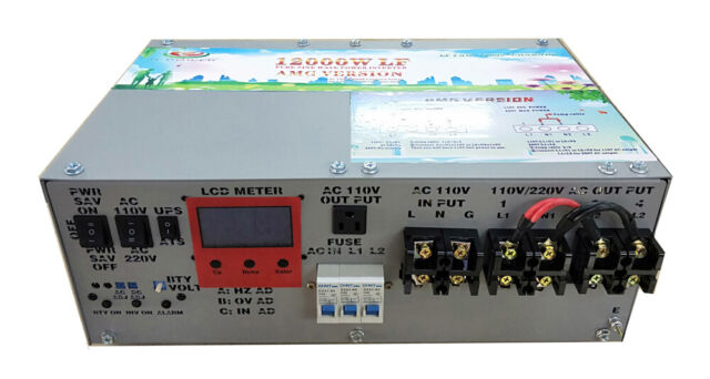 12000W Low Frequency Split Phase Pure Sine Wave Power Inverter DC24V/AC110V 220V