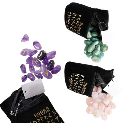 Runen Set Runensteine Runen Odin Orakelsteine Wahrsagen Futhark Amethyst