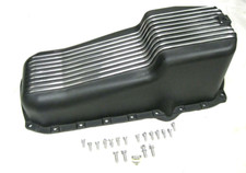 1986 - 2002 Sbc Chevy 350 Aluminum Finned Oil Pan Pass Side 1pc Rm Black