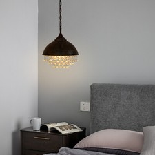 Rustic Industrial Chandelier Crystal Pendant Lighting Ceiling Light Fixture Lamp