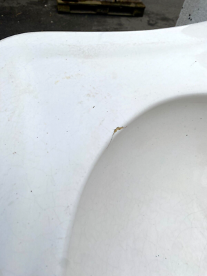 Lavabo Art Déco émaillé Blanc Sur Piètement Colonne - XXe Siècle - Dimensions 92x91x58 Cm