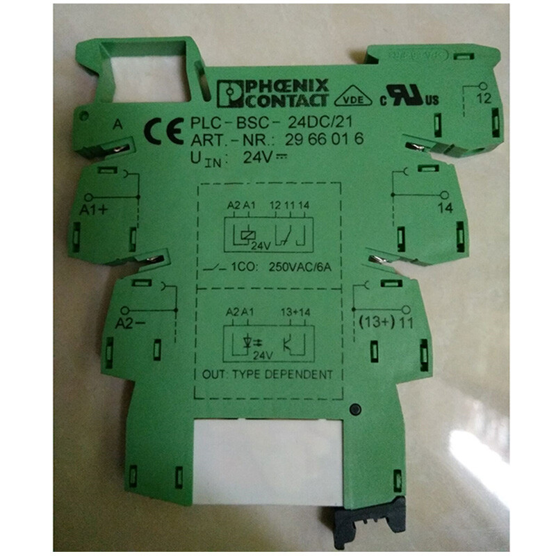 1pc PHOENIX No.2961121 24VDC Power Relay with NO.2966016 PLC-BSC-24DC ...