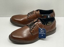 George MENS Oxford Lace Up Brown Dress Shoe Memory Foam Smooth NWT Size 8