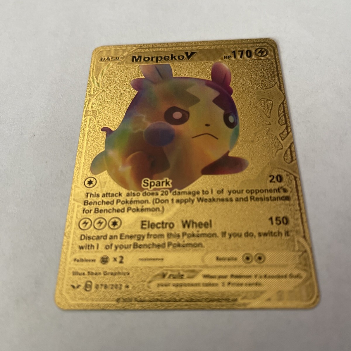 Morpeko V -- Gold Foil Pokemon Card Fan Art Card NM | eBay
