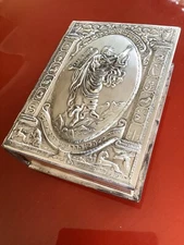 Rare Judaica Art PURE SILVER Jewish Bible 1939 by Hebrew Publishing Co. Montauk