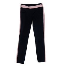 Gaiam Women's Black Pink Athletic Leggings Color block 25” Inseam Size Small