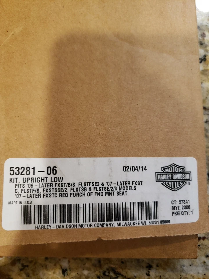 Harley Davidson Fat Boy S Lo 2006-2017 kit de barra vertical baja 53281-06 OEM NUEVO Foto 2 de 2