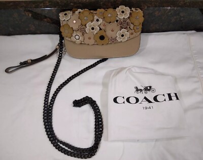 Coach 1941 Tea Rose Beechwood Clutch (F58181) with Black Chain | eBay