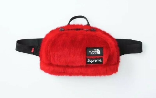 Supreme The North Face Faux Fur Waist Bag Red