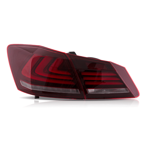 Pair Red LED Tail Lights For 2013-2015 Honda Accord 4 door Sedan W/Sequential - Picture 3 of 12