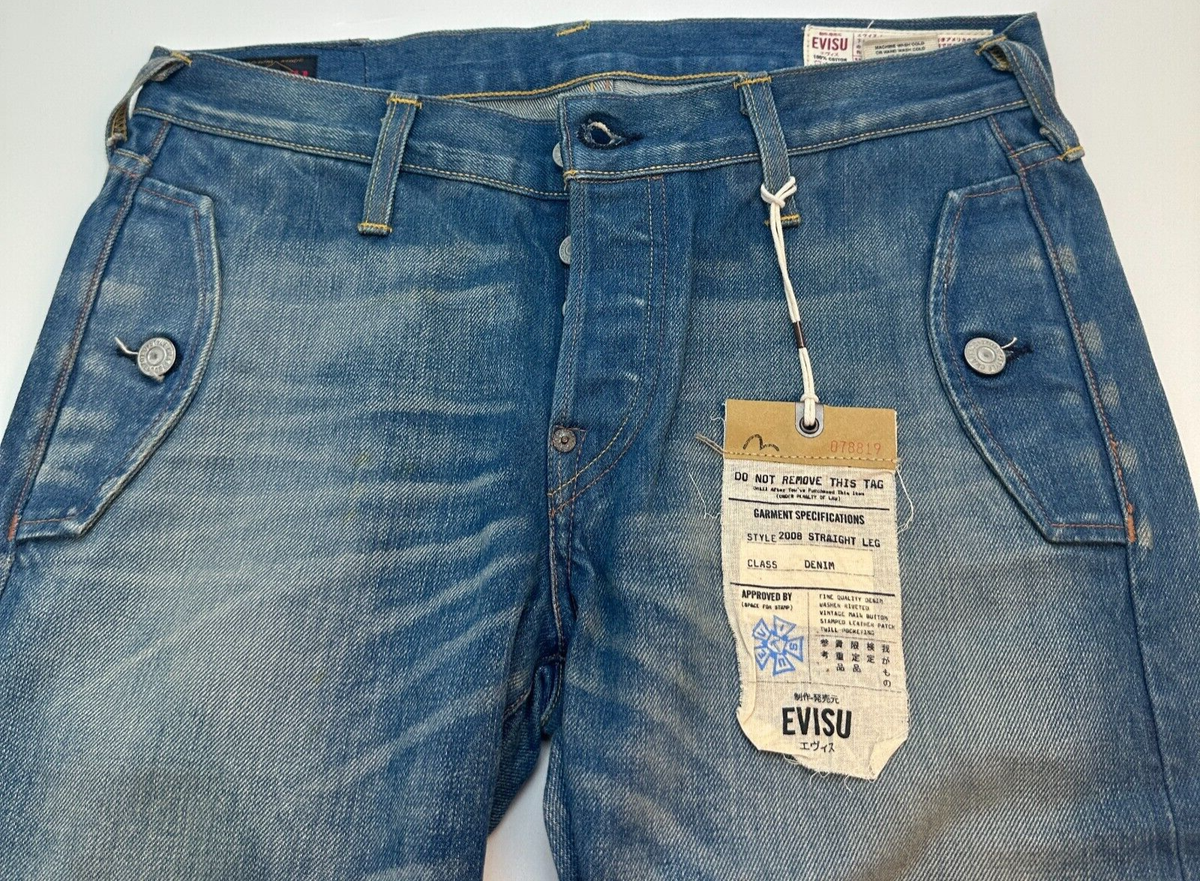 EVISU N3 Custom Made USA Japanese Selvedge Men's Side BTN Pocket