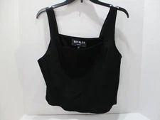 Maluma Royalty Corset Tank Shirt Womens 12 Black Cami Zip Up Wired Solid New