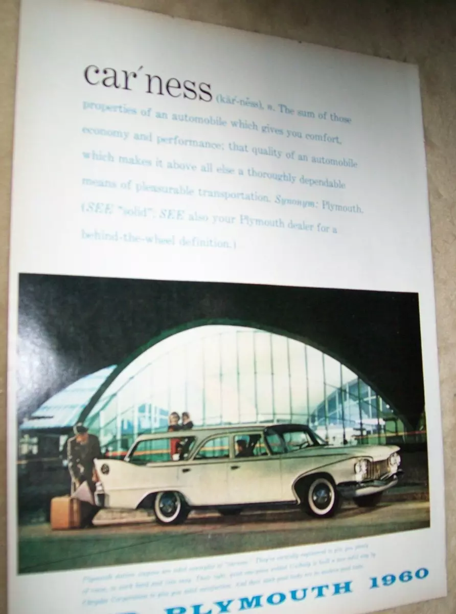 Original Vintage Advertising for 1960 Plymouth Station Wagon 