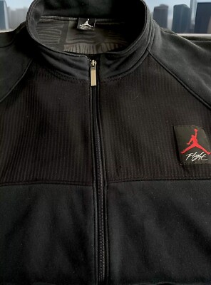 JORDAN FLIGHT  CAGED UP  WARM UP BOMBER JACKET ZIP UP BLACK MENS BIG & TALL 3XL