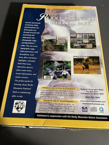 NATIONAL GEOGRAPHIC DESTINATION CD ROM ROCKY MOUNTAIN NATIONAL PARK NEW VINTAGE - Picture 2 of 4