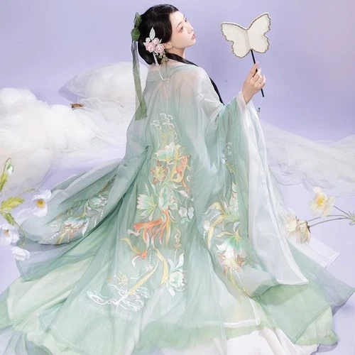 Costume Hanfu Vestito Donna Antico Cinese Tradizionale Ricamo Fata Cosplay - Immagine 2 di 4
