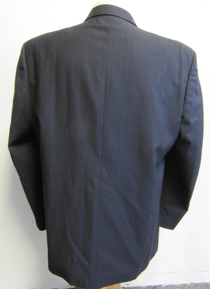 Traje TOMBOLINI by ROBERTO TOMBOLINI lana azul marino rayas 3 botones 56/46R Foto 4 de 4