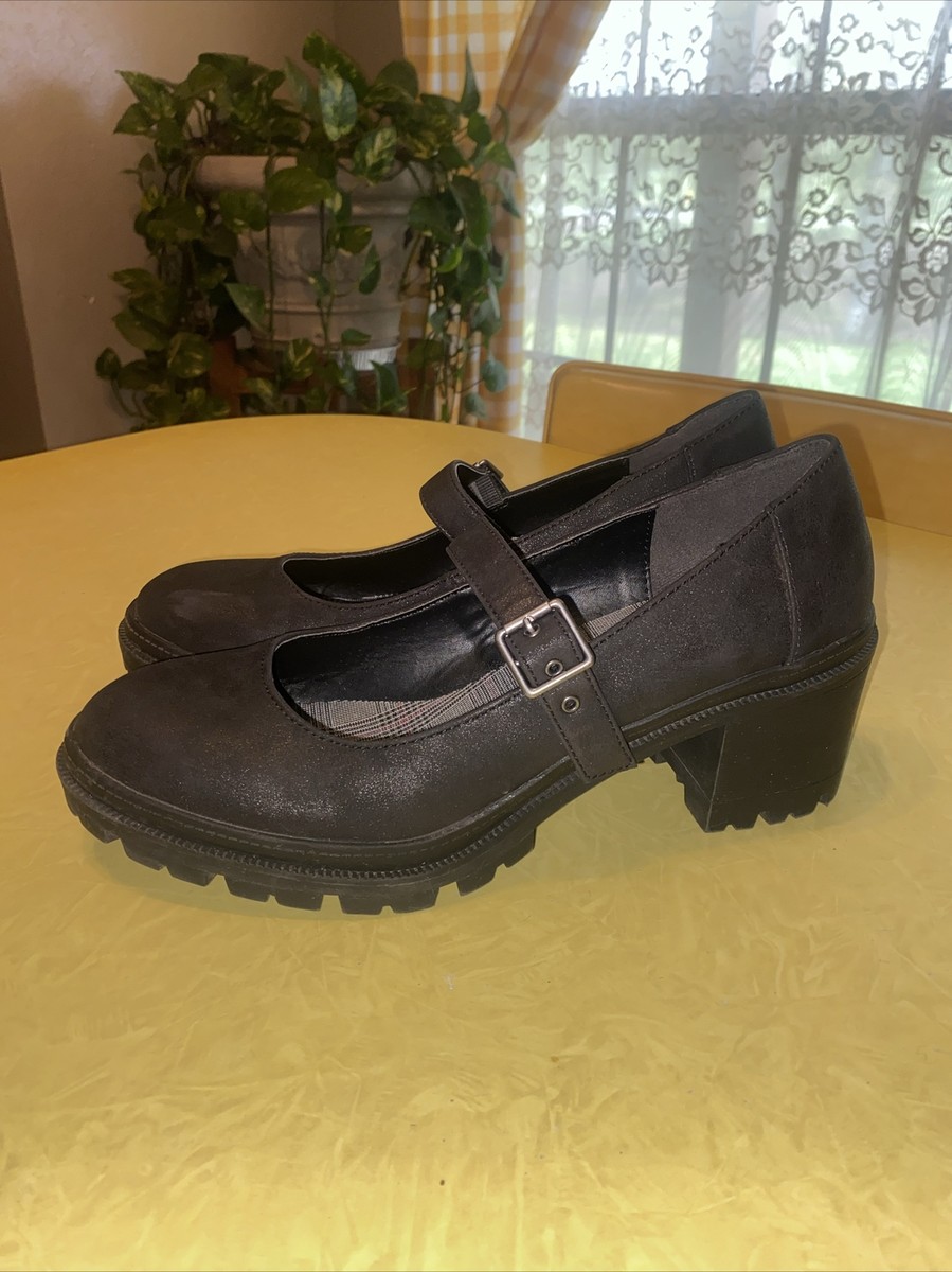 JELLYPOP Women's Faux Leather Chunky Mary Janes Shoes Size JELLYPOP Women's Faux Leather Chunky Mary Janes Shoes Size