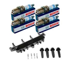 NTY SET Zündspule + 4x BOSCH Zündkerze für Peugeot 206 Schrägheck 2A/C 1.4i