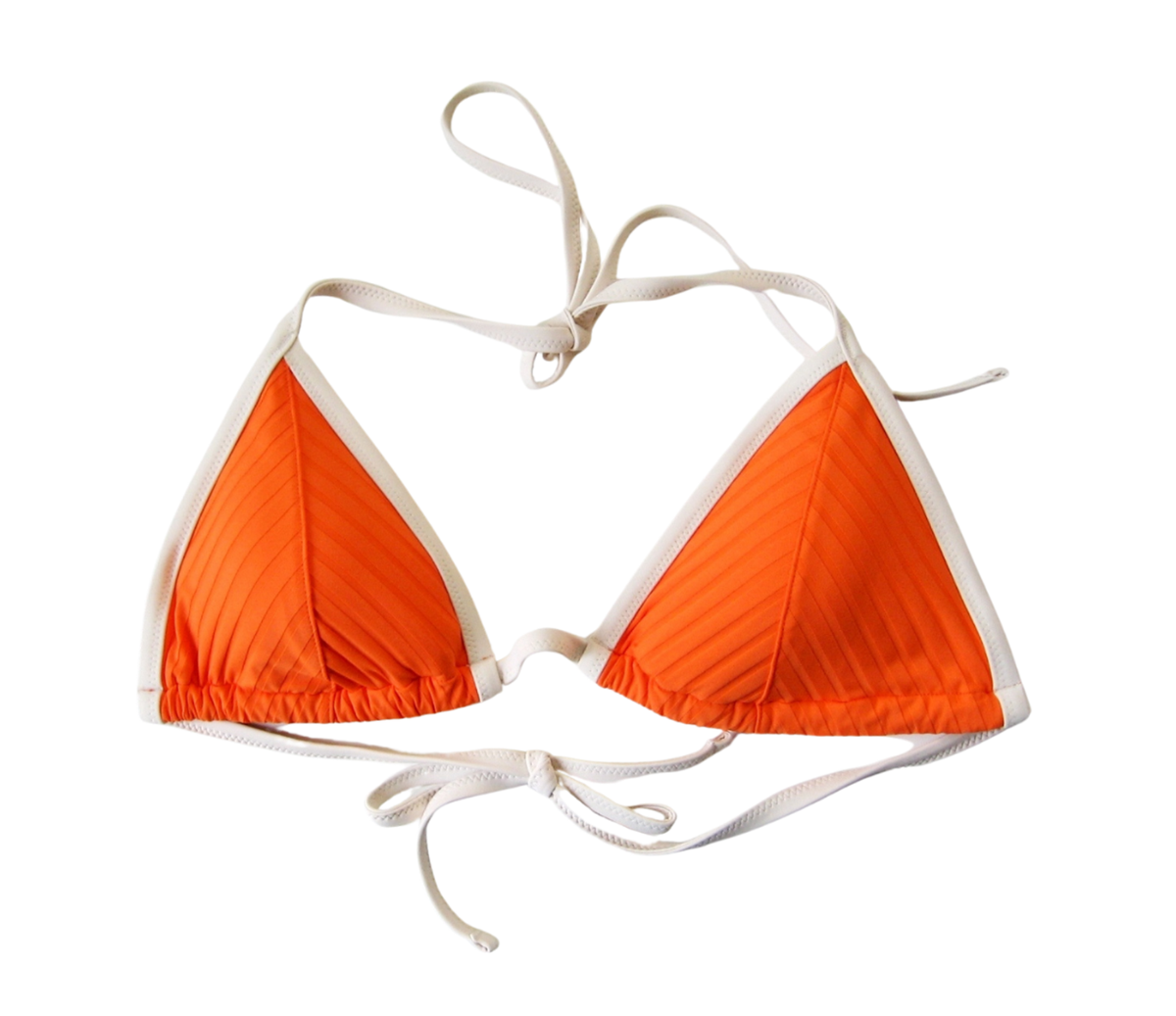 SB0092 Aerie NEW Women's Orange Wide Rib String Triangle Swimsuit