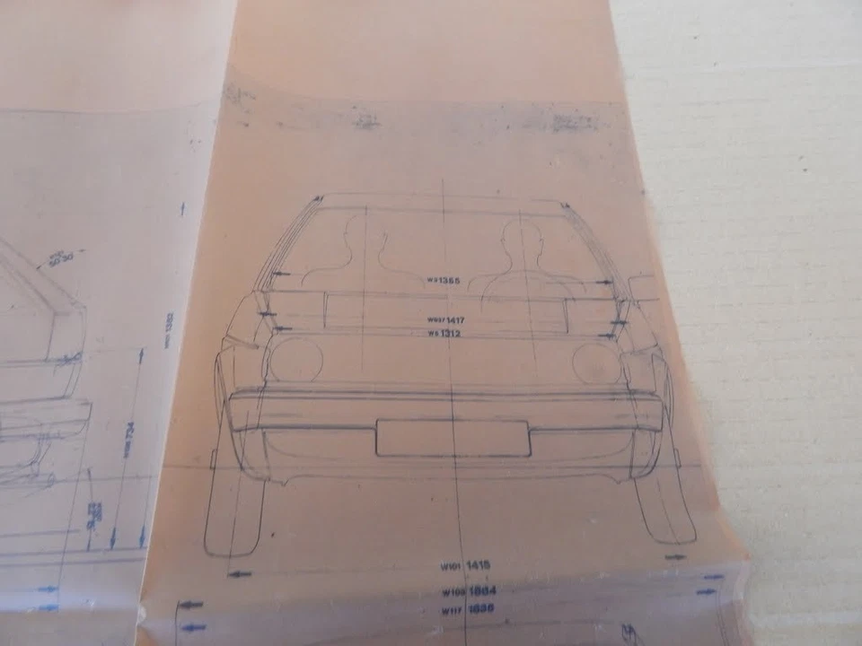 DISEGNO TECNICO SU LUCIDO VOLKSWAGEN GOLF 2 SERIE - Immagine 3 di 4