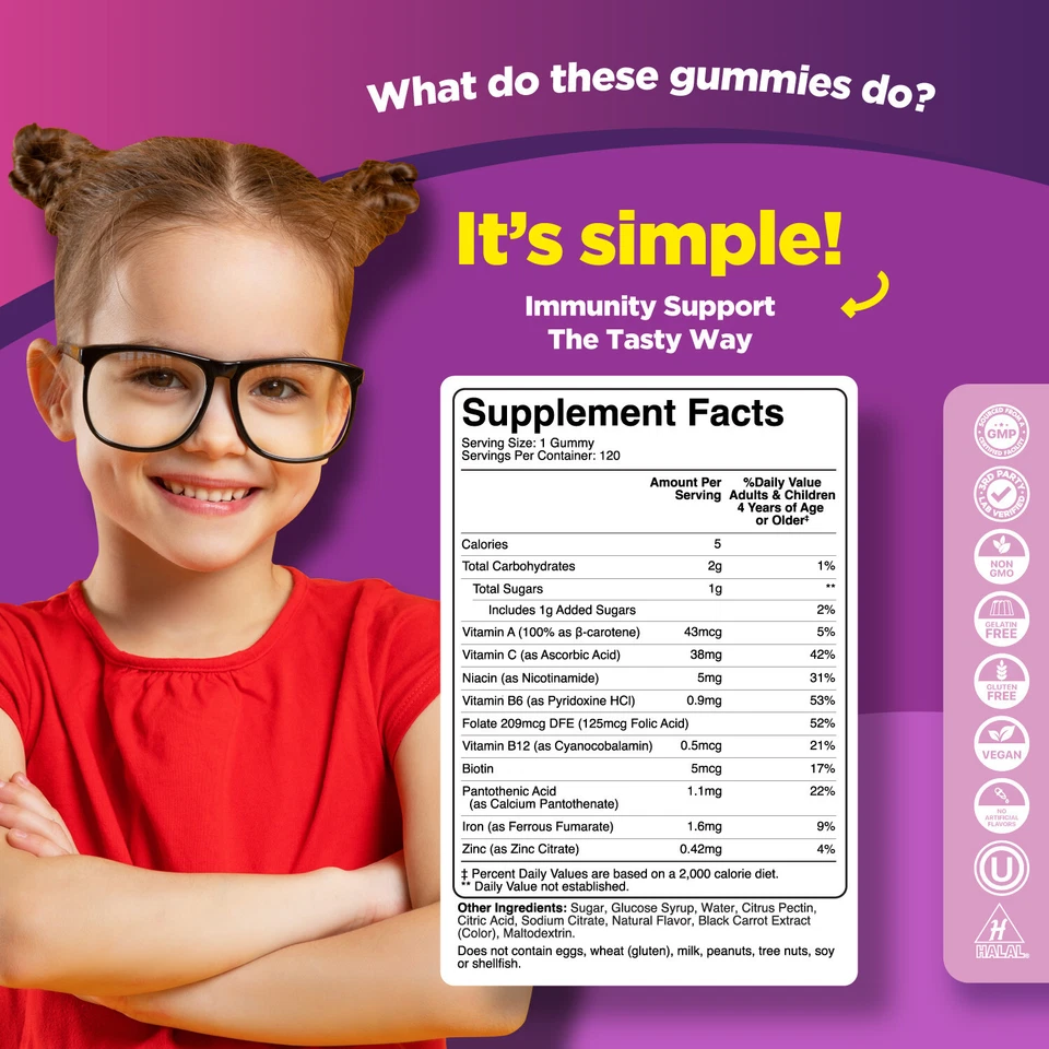 Tasty Kids Multivitamínico con Gominolas de Hierro - Gomitas de Hierro Suave para Niños Foto 3 de 4