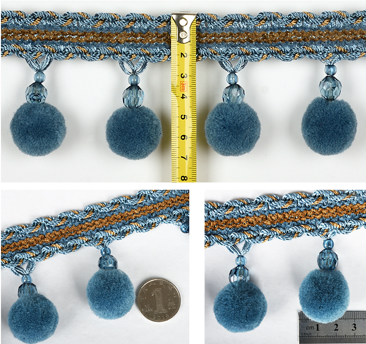 Pom Pom Bobble-Fringe Trim Multicolored-Fluorescence UV Ball di 1 cm di 0 – 4 di
