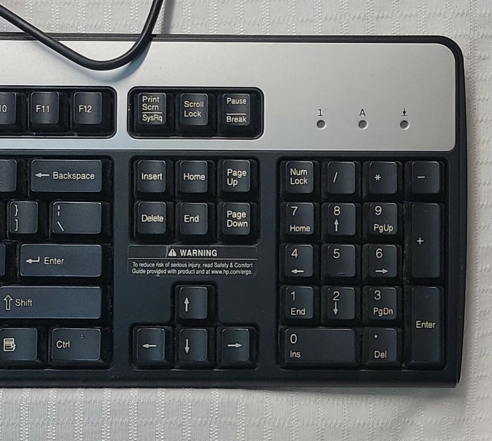 Hewlett-Packard HP 434821-001 Black & Silver Keyboard Wired 104Key - Image 3 of 4