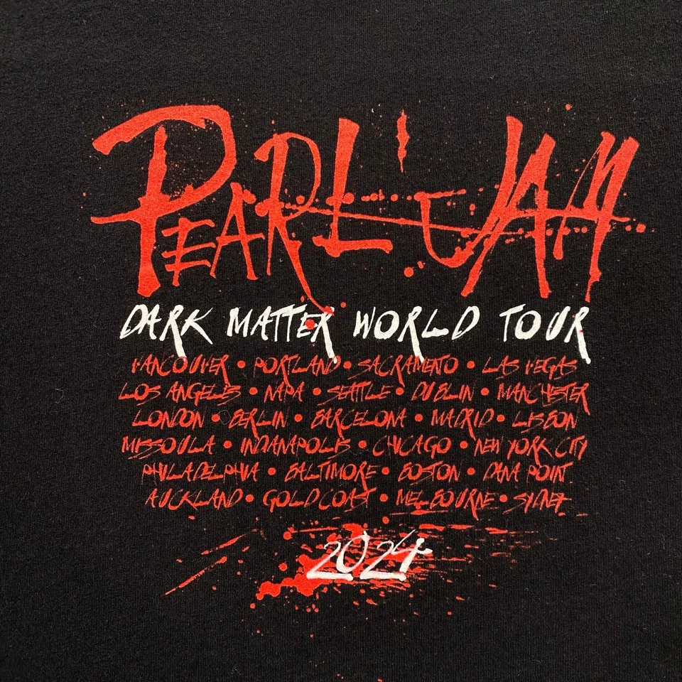 Camiseta unissex Pearl Jam Dark Matter World Tour 2024 M banda preta Seattle - Imagem 4 de 4
