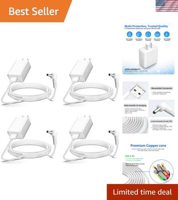 13.2ft Charging Cables & Adapters for Ring Stick Up Cam - 4-Pack Power Solution