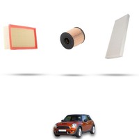 Hoffcar Wartungskit - 3 Filter FüR Mini Cooper II - Clubman 1.6 S. Turbo 128KW