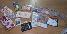 Scrapbooking Flowers Embellishments Lot Fabric Paper Metal