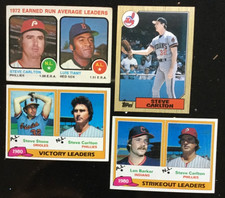 LOT OF 4 STEVE CARLTON, 1973,(2) 1981 TOPPS DIFF, 87 TOPPS T