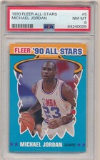 MICHAEL JORDAN 1990/91 FLEER #5 ALL STARS CHICAGO BULLS SP PSA 8 NM-MT