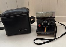 Vintage - Polaroid Land Presto Rainbow Stripe - Plus Flash And Camera Bag Rare